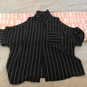 Black and white blouse